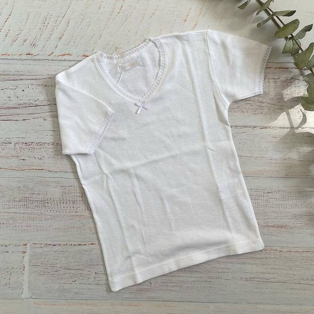 WAWA BABY DESIGN - Camiseta Manga Corta Básica Algodón Pima Niña