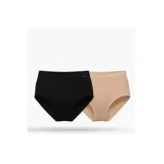 LOOK SHOP - Pack 2 Calzón Tiro Alto Mujer. Tela Bambú. Colores Surtidos. 922
