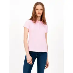 TOMMY HILFIGER - Polo Solid Slim Botones Rosado