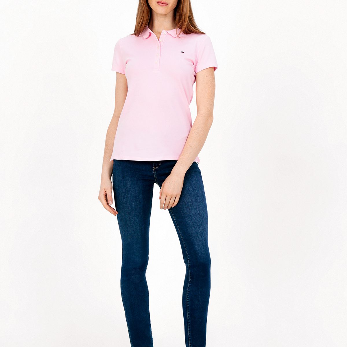 TOMMY HILFIGER - Polo Solid Slim Botones Rosado Tommy Hilfiger