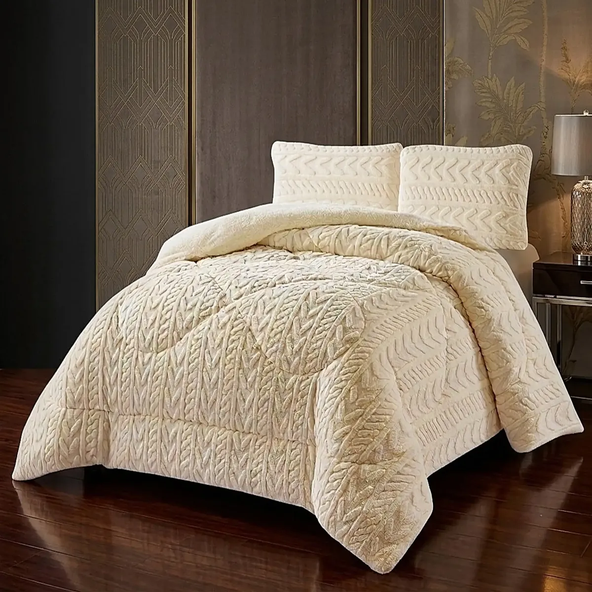 GENERICO - COBERTOR DE INVERNO TEXTURIZADO RM KING BLANCO INVIERNO
