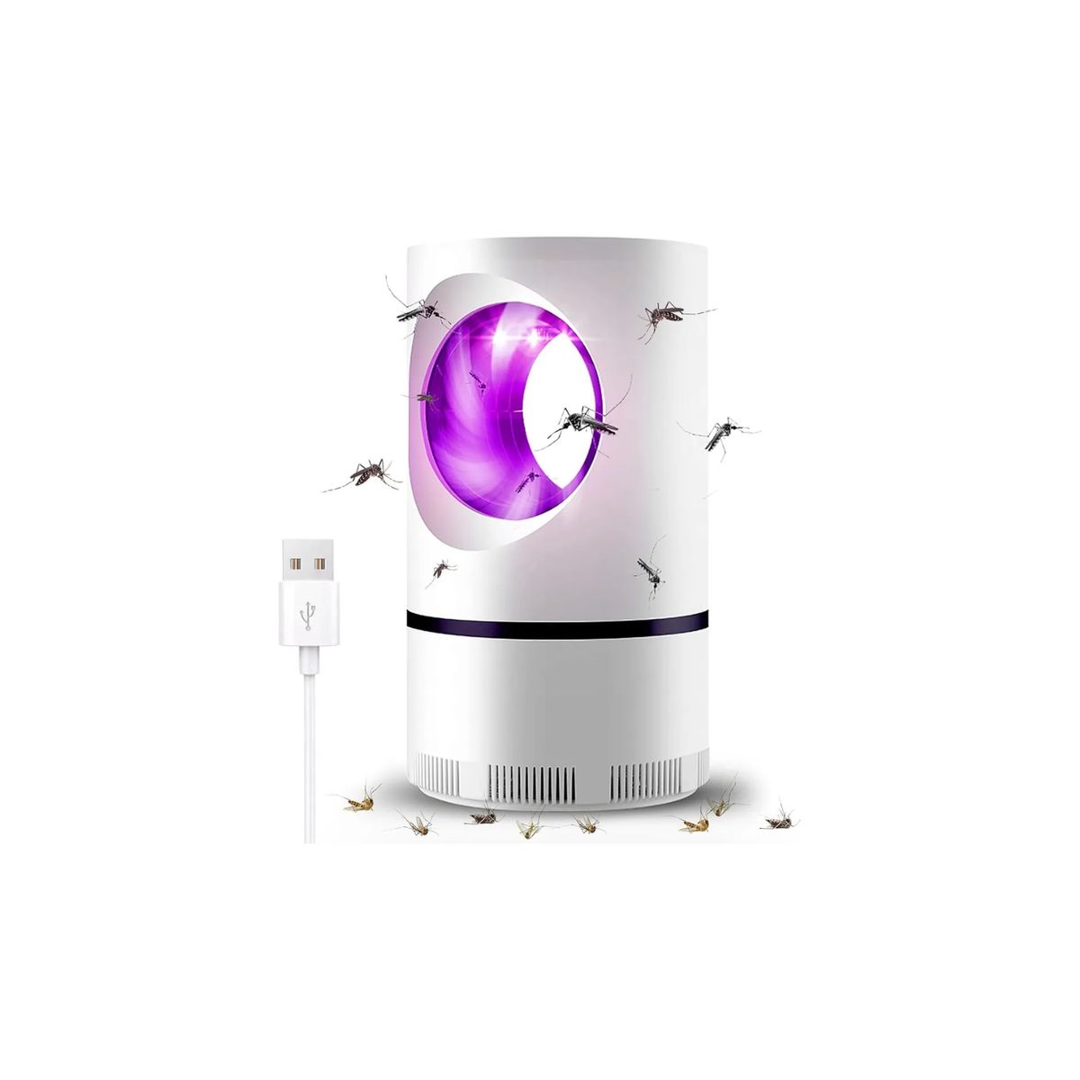 GENERICO - Lampara Mata Mosquitos Led Mata Insectos Electrico Usb 21.5 Blanco