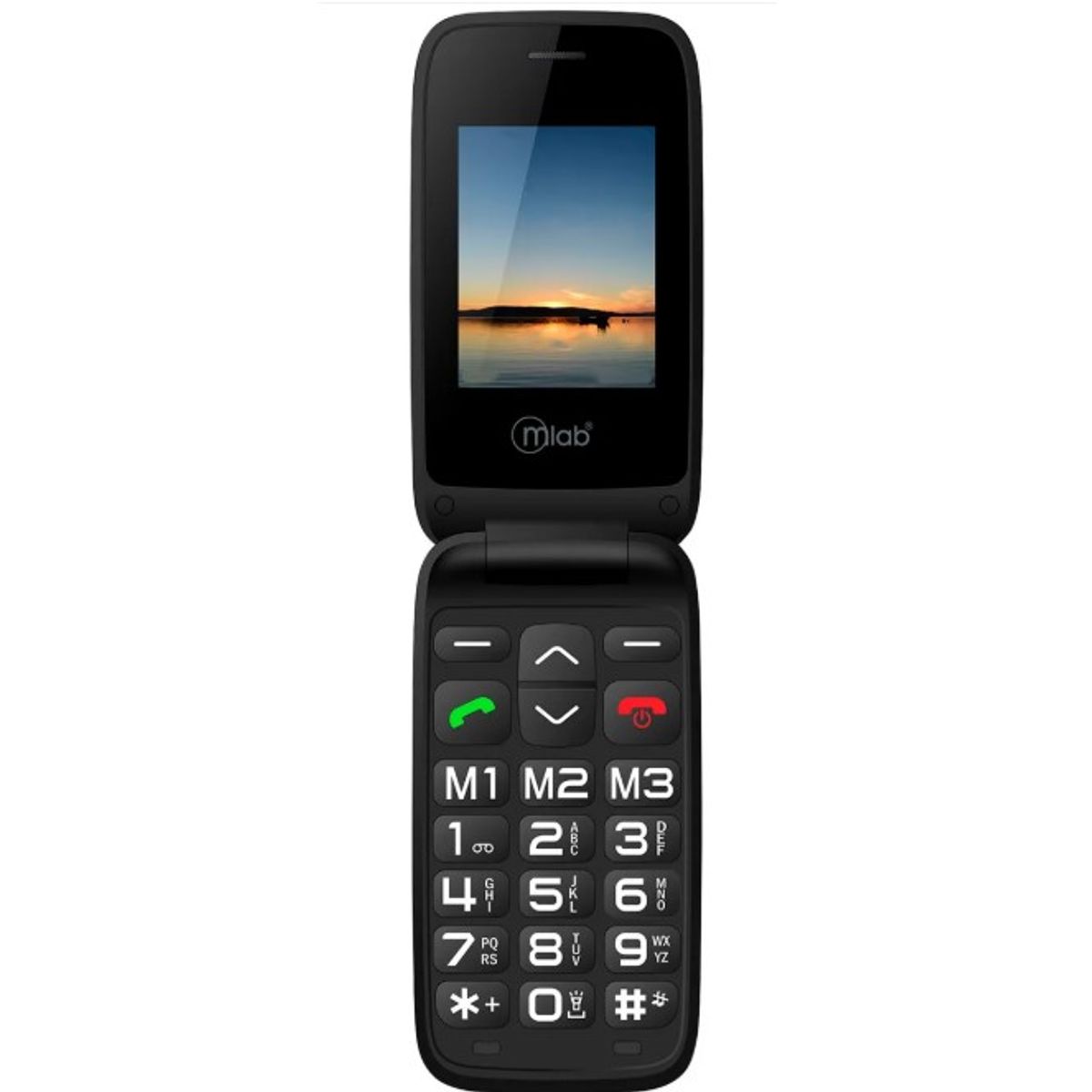 MLAB - Telefono Mlab Celular Adulto Mayor 4G Tipo Almeja Microlab Negro cod9204