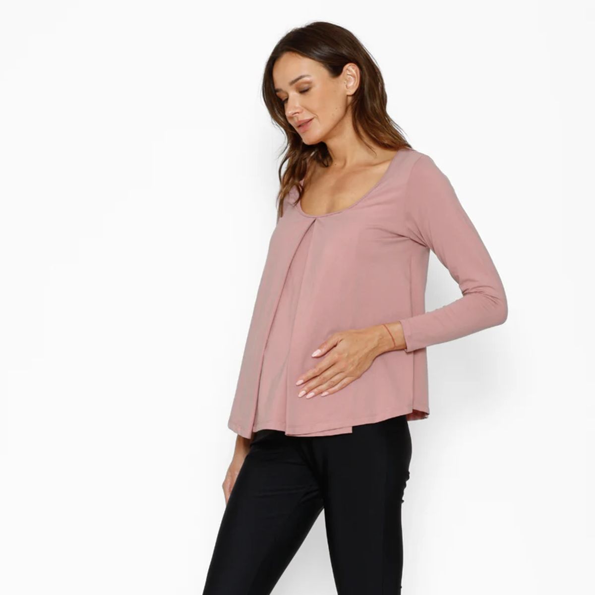 NALA - Polera Lactancia Colomba Manga Larga Rosado Nala Maternity