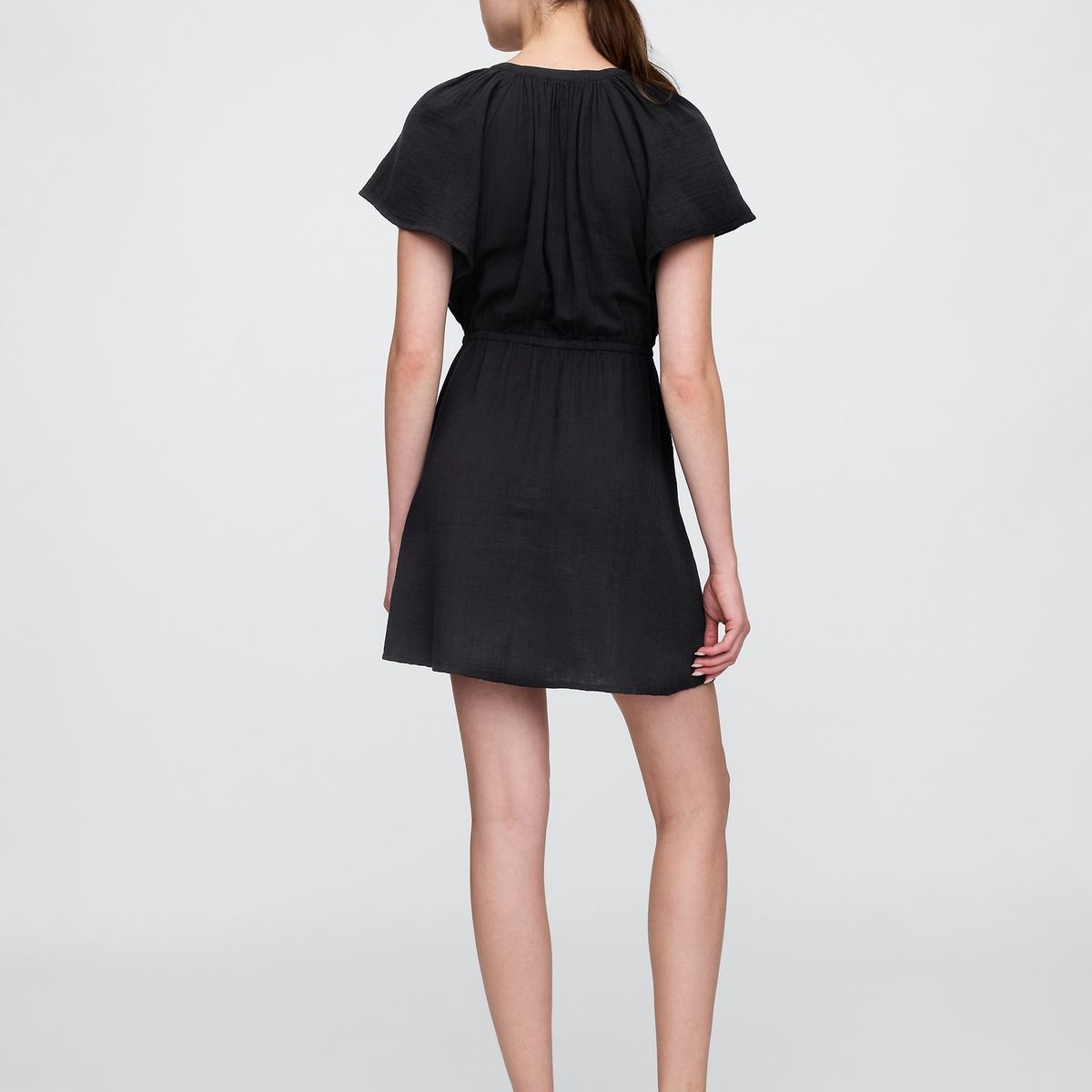 GAP - Vestido Mujer Gasa Negro Gap