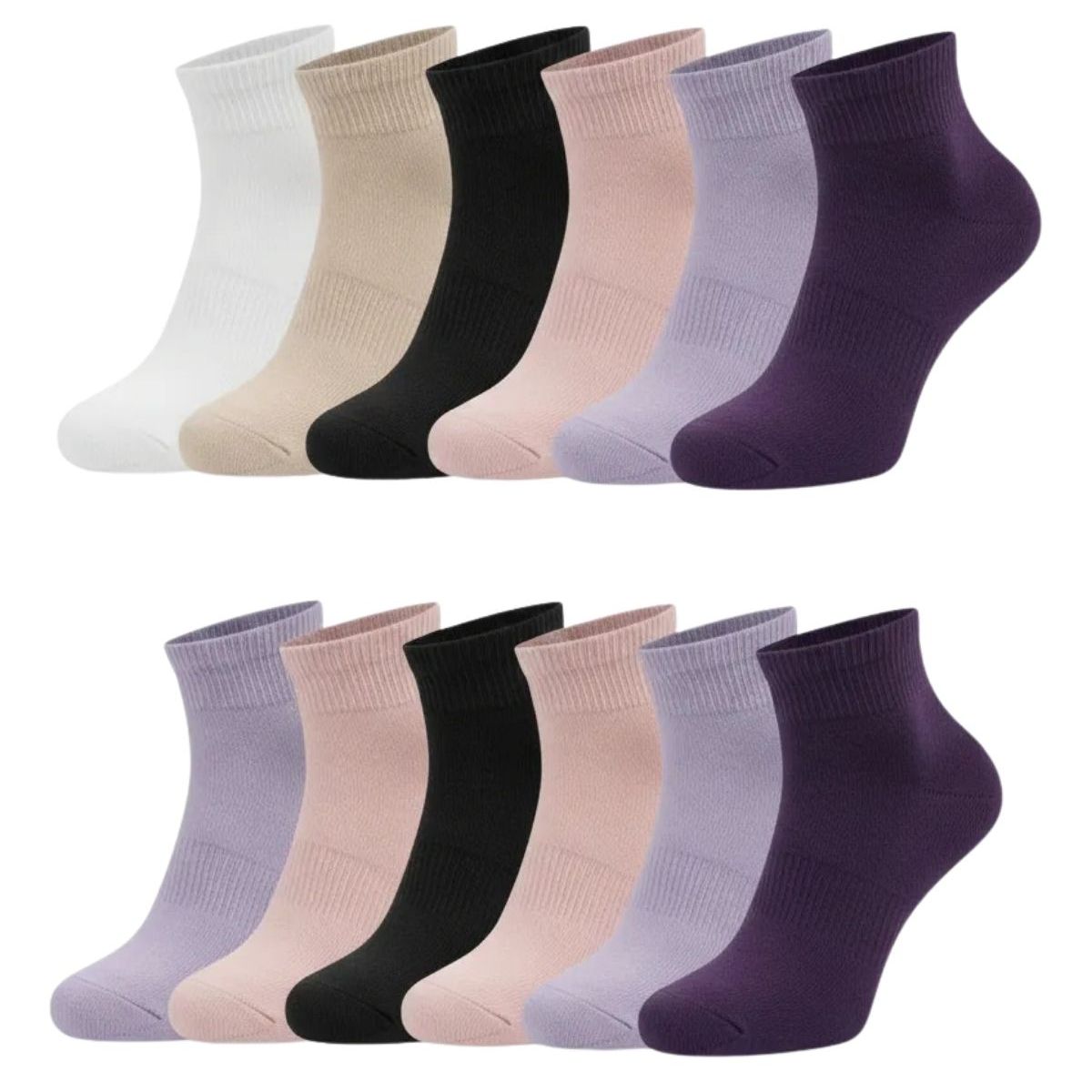 LOOK SHOP - Pack 12 Pares Calceta Deportiva Premium Bambú Algodón. Mujer 211M