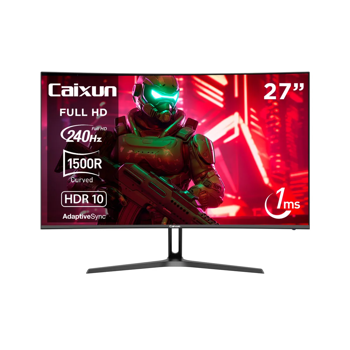 CAIXUN - Monitor Gamer Curvo Caixun 27" FHD VA 1500R 240Hz sRGB 128% HDMI 2.1 DP 1ms C27C1F