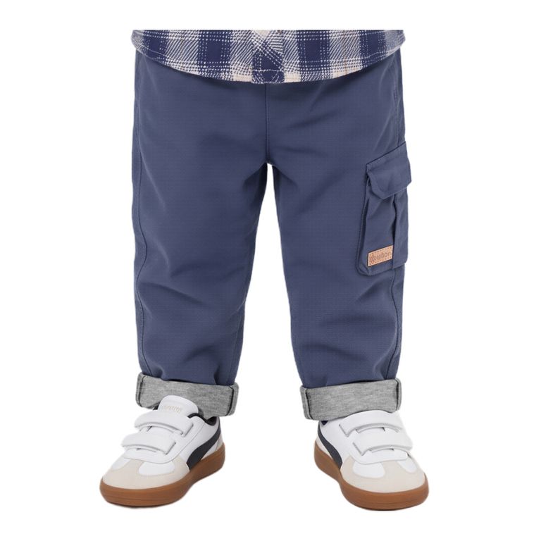 Pantalon Gabardina Bebe Nino Azul 9 MESES