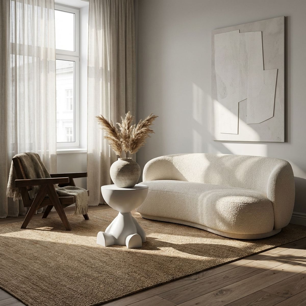 ARMONIA - Mesa Auxiliar Blanca Moderna Decorativa De 41cm