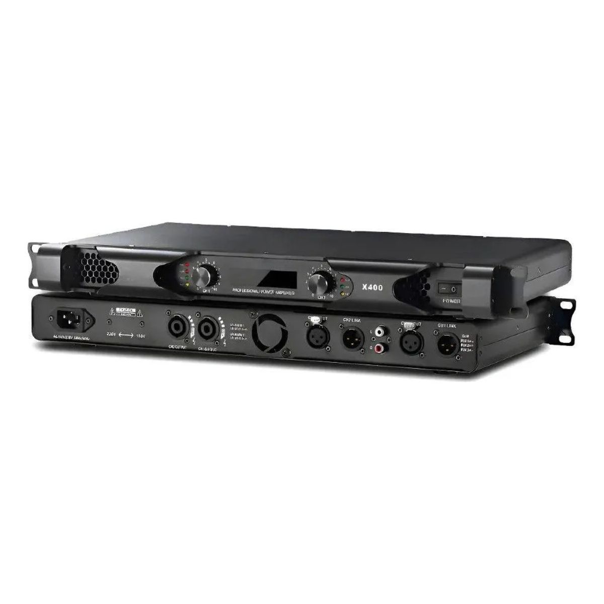 ADLIU - Amplificador Estéreo Digital 400w*2 Con 2canales Profesional Negro 400 W