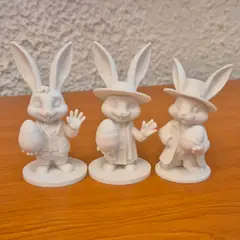 GENERICO - Figuras Conejitos elegantes de pascua (pack 3 un)