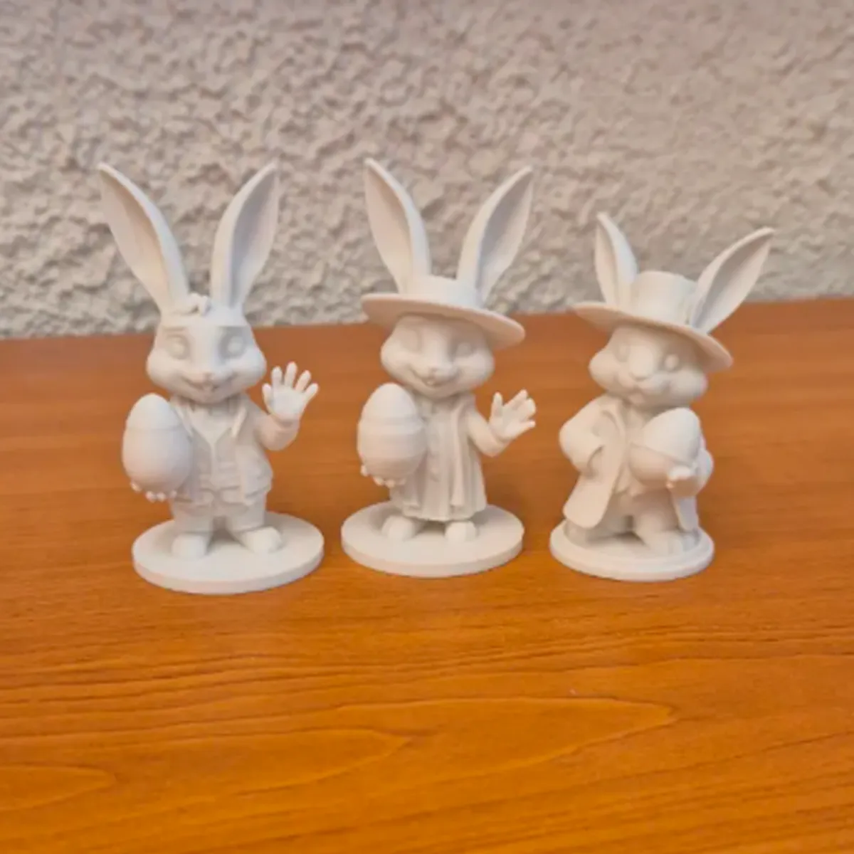GENERICO - Figuras Conejitos elegantes de pascua (pack 3 un)