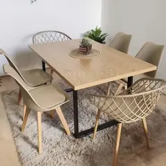 CORI CORI - Comedor Industrial Light 160x90 + (4 Sillas Tulip + 2 Butacas Mesh)