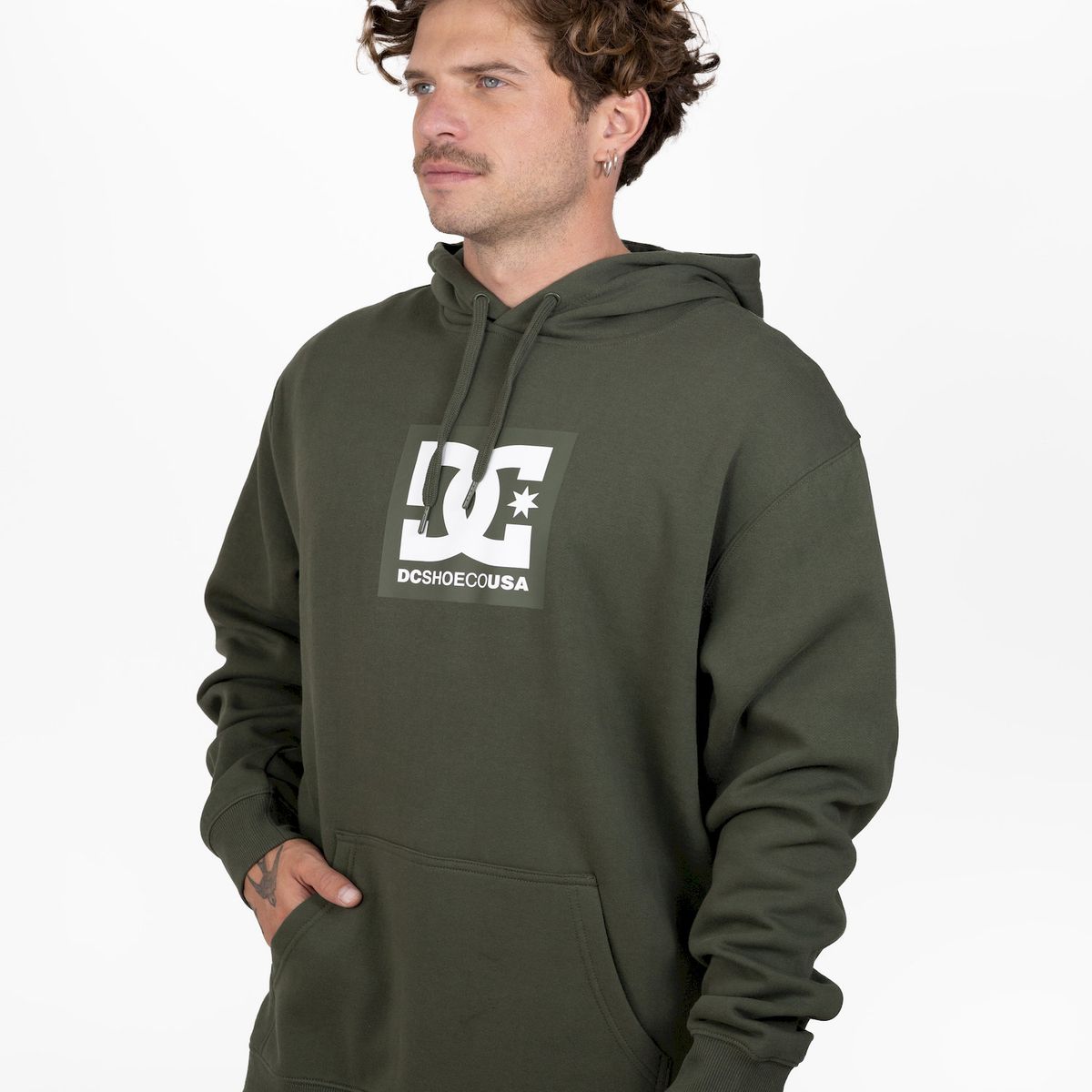 DC SHOES - Poleron Hombre DC Square Star Pullover Verde