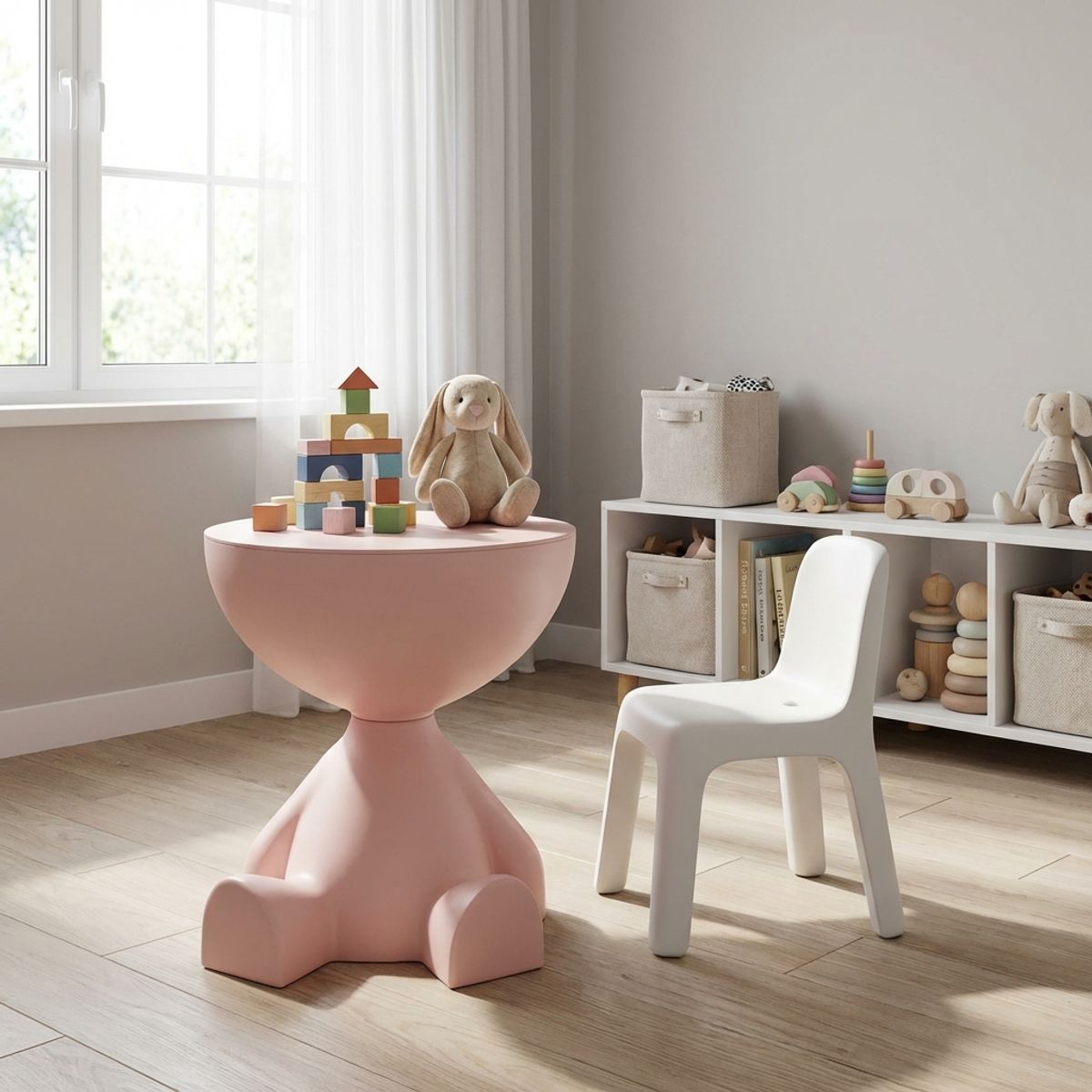 ARMONIA - Mesa Auxiliar Rosa Moderna Decorativa De 41cm