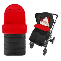 GENERICO - Saco Para Coche de Bebé Impermeable Con Forro Polar Rojo