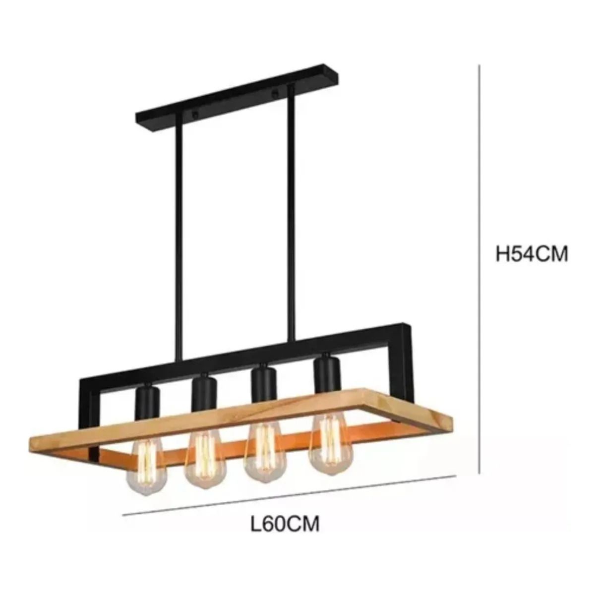 CAROLD STEVENS - Lámpara Colgante Diseño Madera Industrial