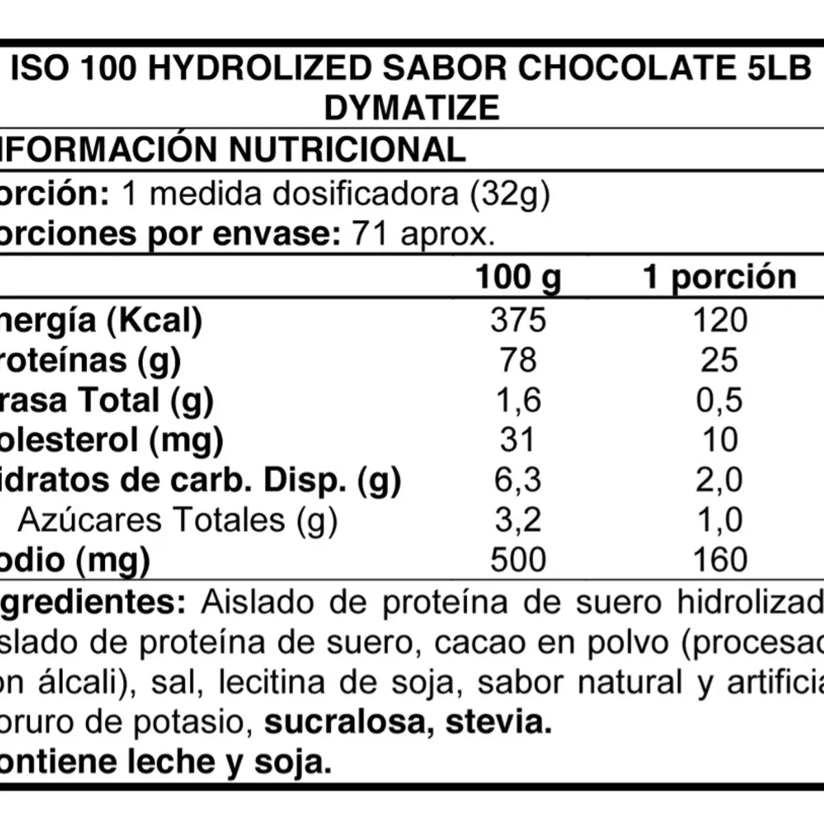 DYMATIZE - Proteína Dymatize Nutrition Iso-100 Sabor Chocolate X 2.3kg Chocolate