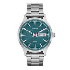 NIXON - Reloj Sentry Solar Stainless Steel Silver Jasper