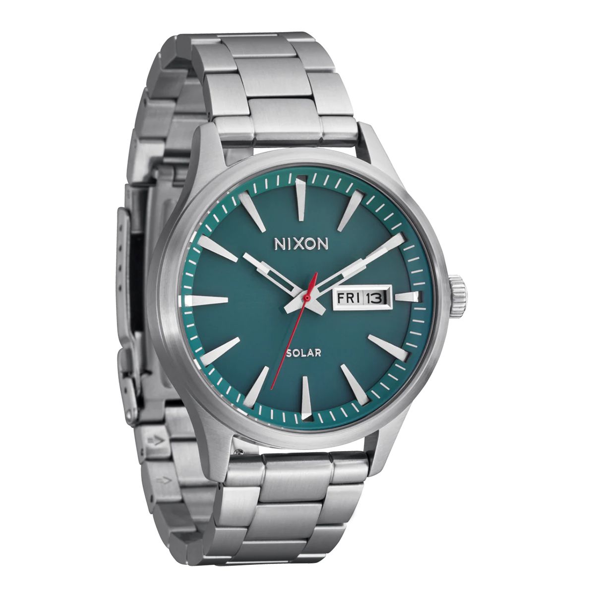 NIXON - Reloj Sentry Solar Stainless Steel Silver Jasper