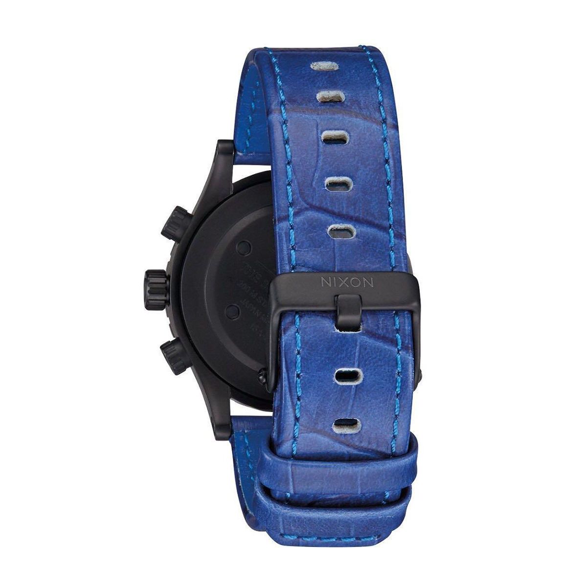 NIXON - Reloj 38-20 Chrono Leather Black Blue Gator Nixon