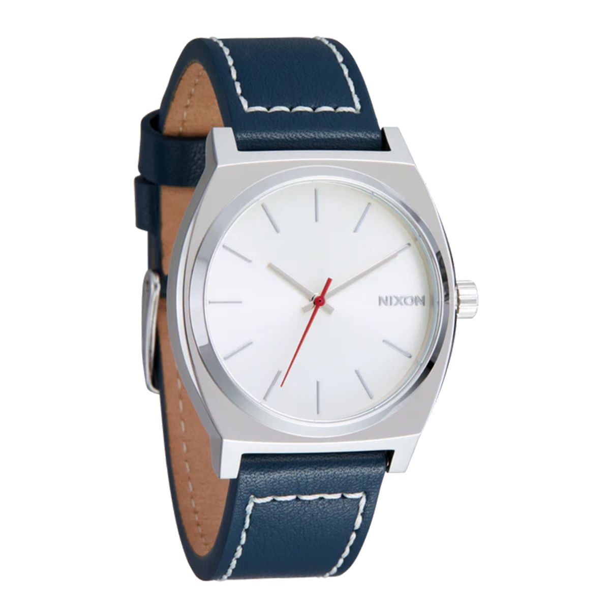 NIXON - Reloj Time Teller Leather Silver Cloud Indigo