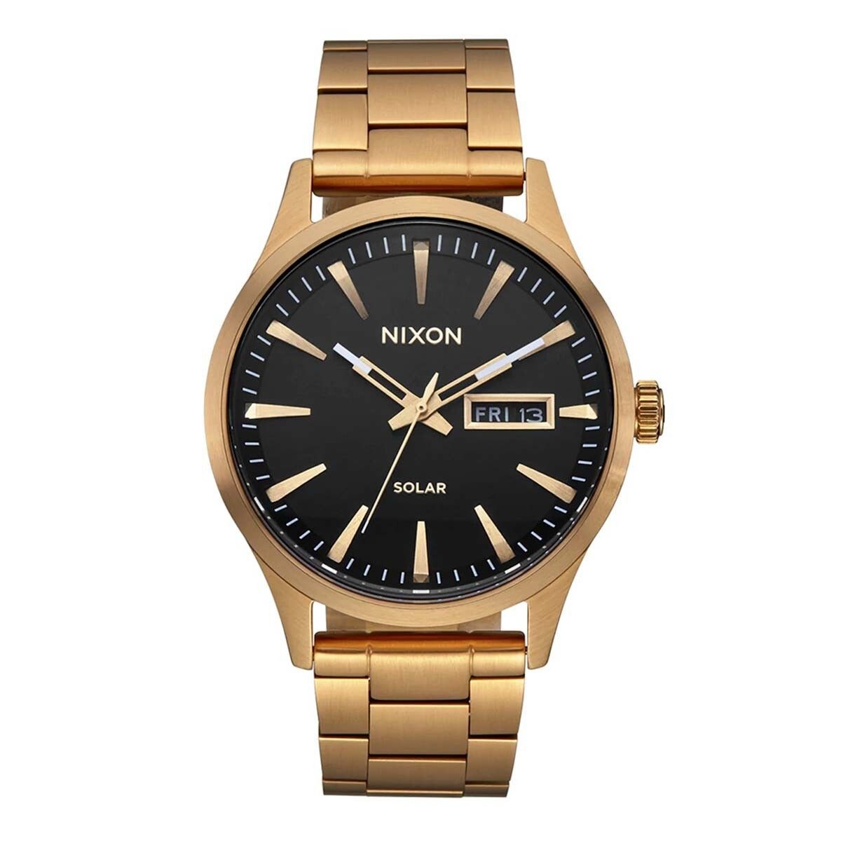 NIXON - Reloj Sentry Solar Stainless Steel All Gold Black
