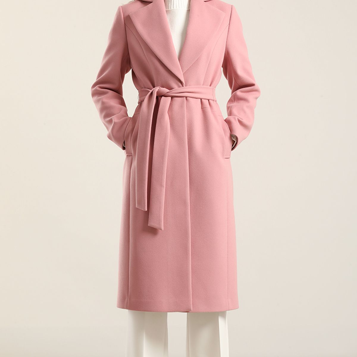 LIOLA - Abrigo Largo Basico, Muflon Rosa Liola