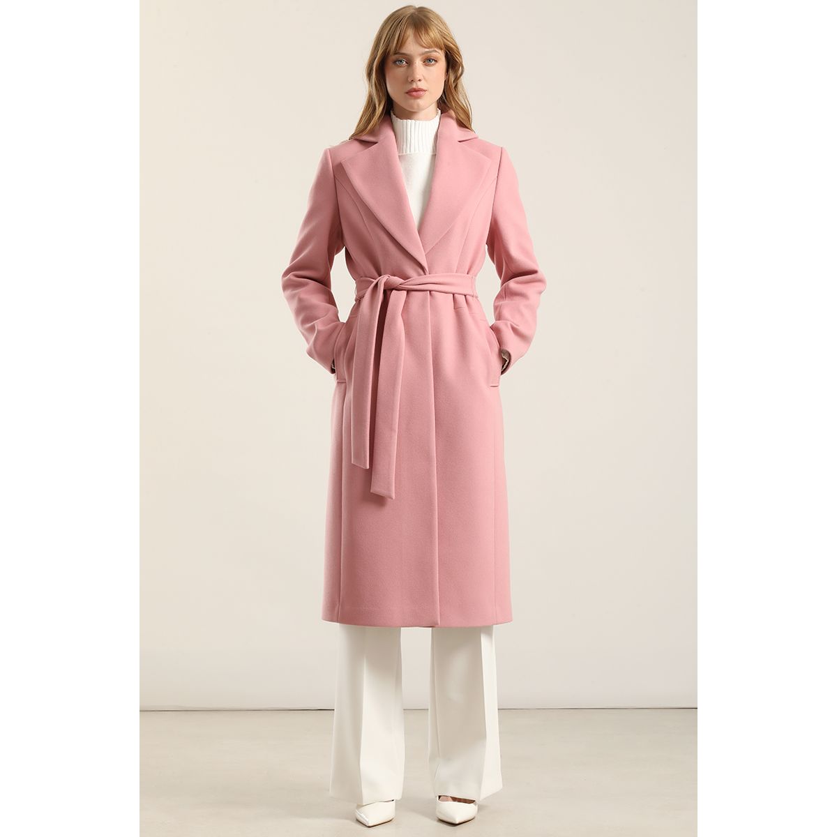 LIOLA - Abrigo Largo Basico, Muflon Rosa Liola