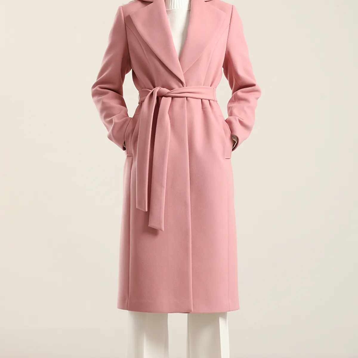 LIOLA - Abrigo Largo Basico, Muflon Rosa Liola