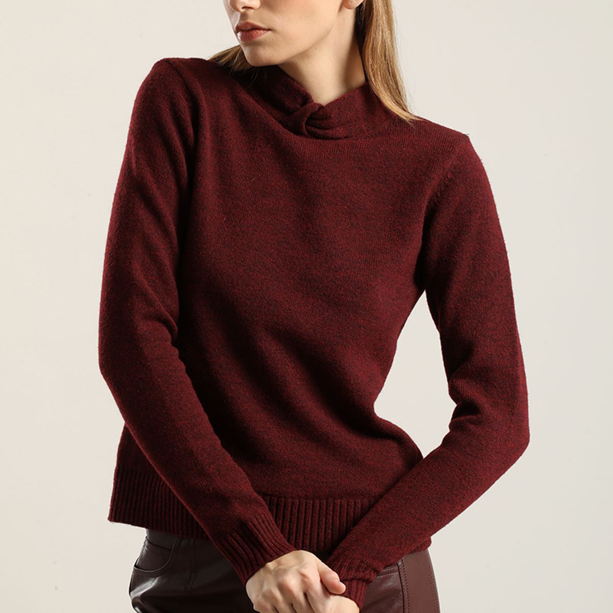 LIOLA - Jersey Punto Melange, Burdeo Liola