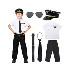 GENERICO - Disfraz Piloto De Avion Cosplay Niños 7-9