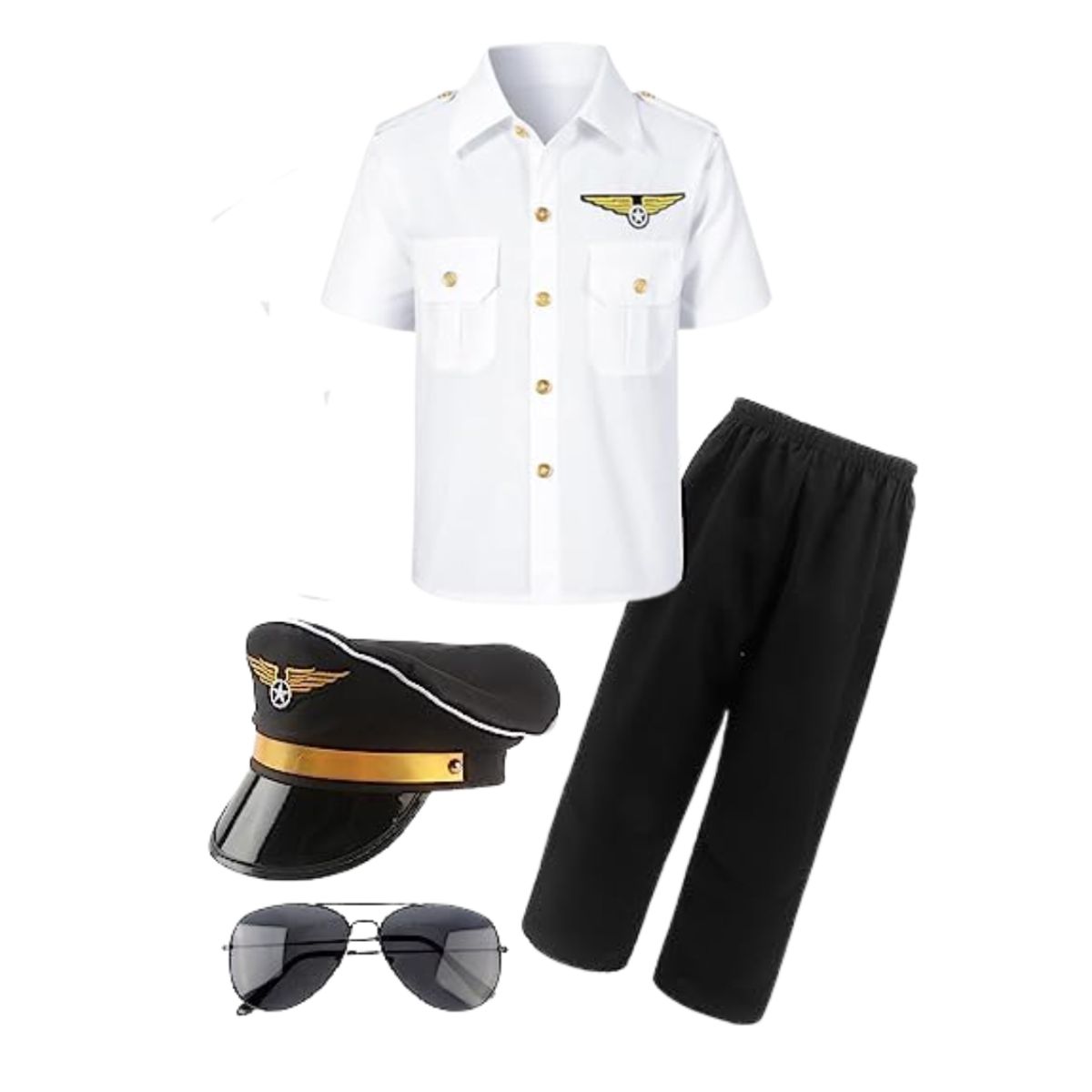 GENERICO - Disfraz Piloto De Avion Cosplay Niños 7-9