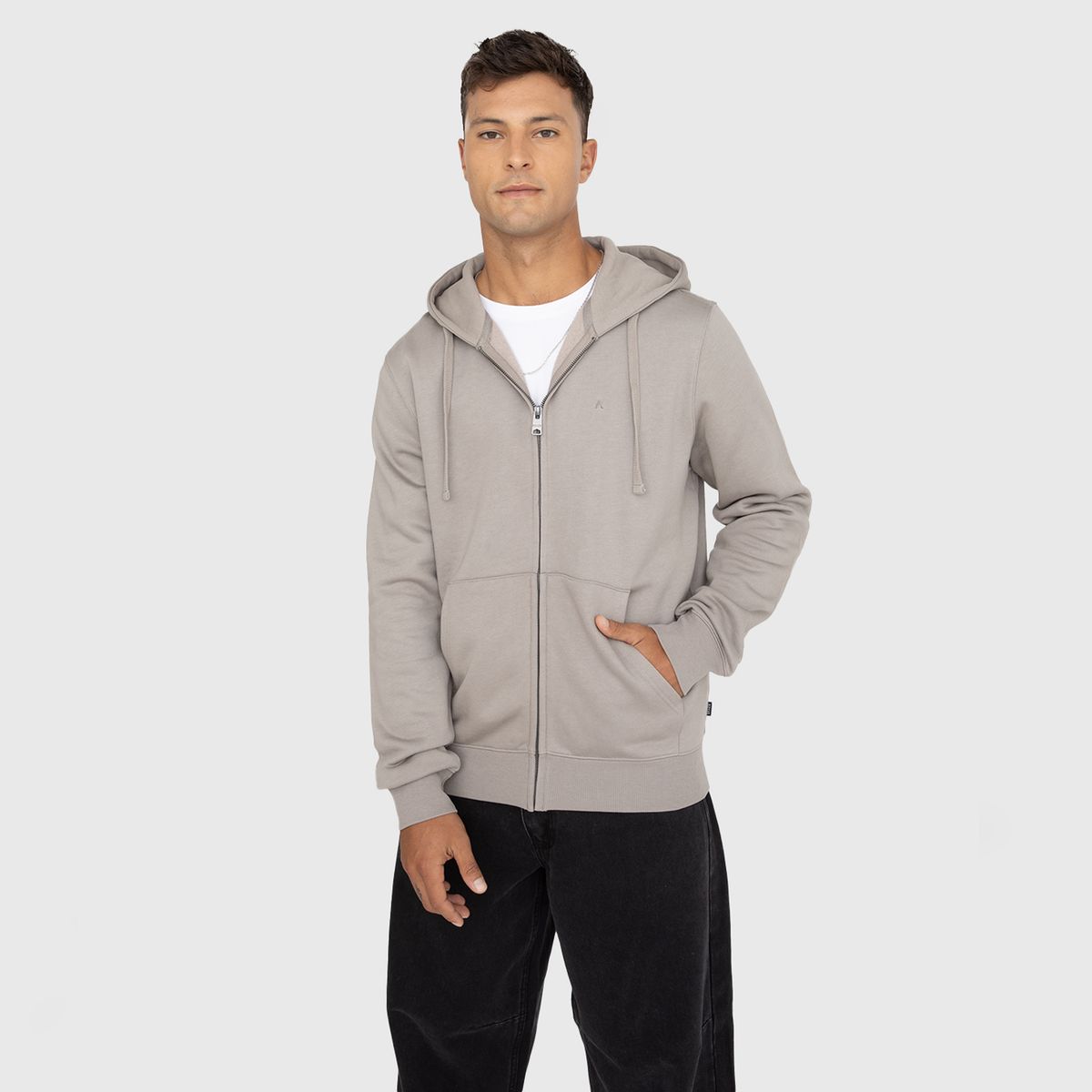 BLACK - Poleron Zipper Taupe Black Bubba