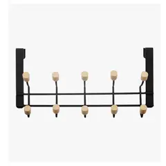 GENERICO - Perchero De Puerta Colgante 5 Ganchos 34x20x8cm Negro
