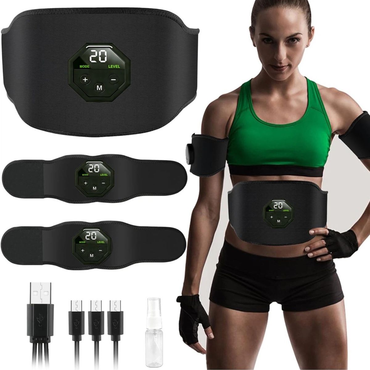 AROYIS - Estimulador Muscular Abs Toning Machine Ems Negro