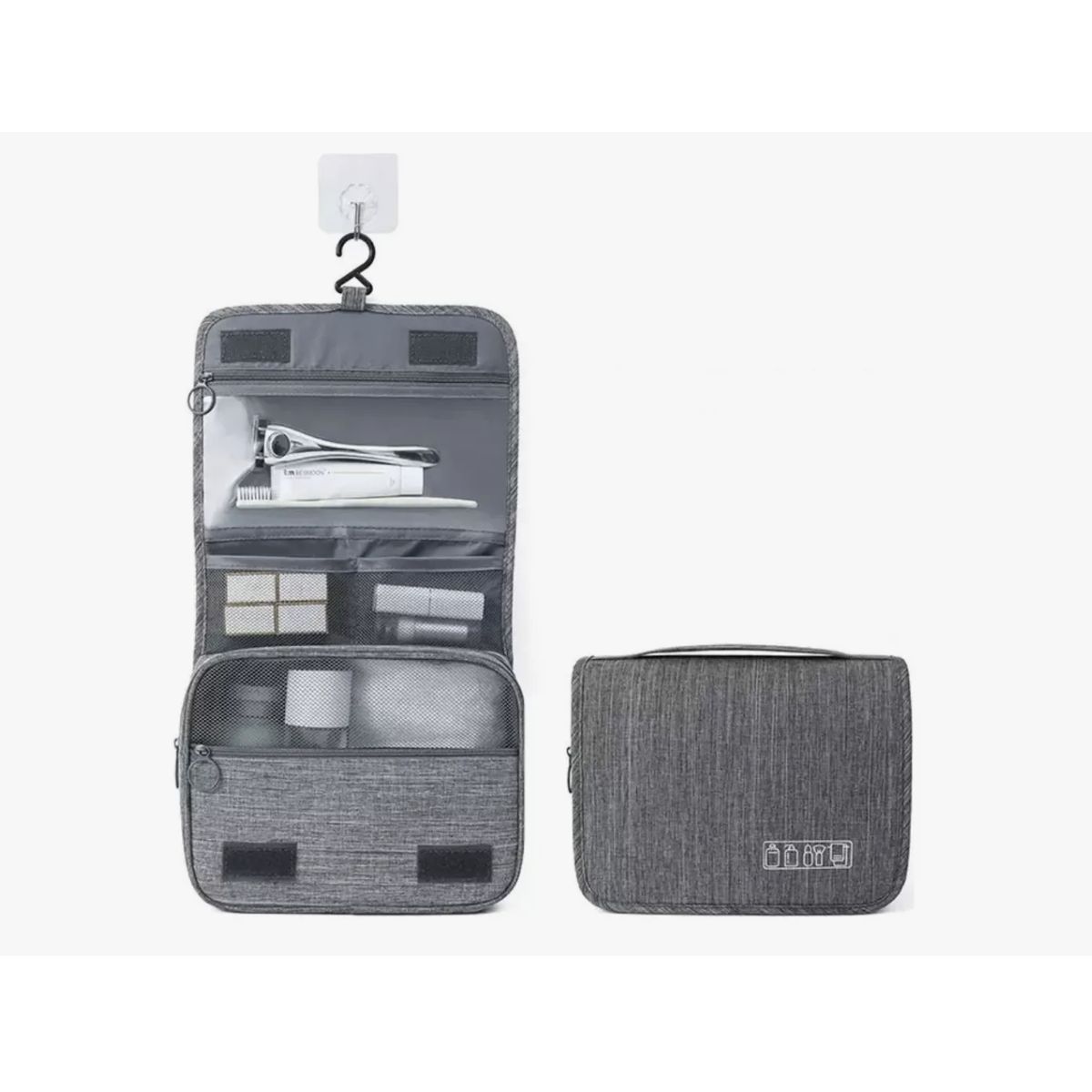 GENERICO - Bolsa Viaje Cosmetico Organizador De Maquillaje Impermeable Gris