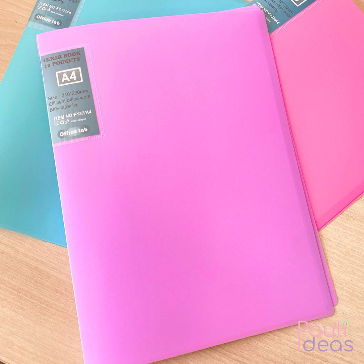 MOTARRO - Carpeta Archivadora Color Pastel 10 Fundas Transparentes A4