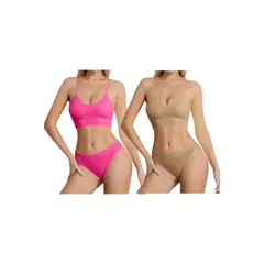 LOOK SHOP - Lencería 2 Conjuntos Ropa Interior Sosten + Calzon 4 Piezas 666