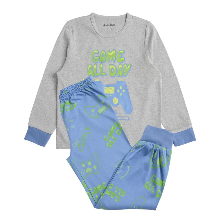 Pijama Manga Larga Nino Gris Claro 4