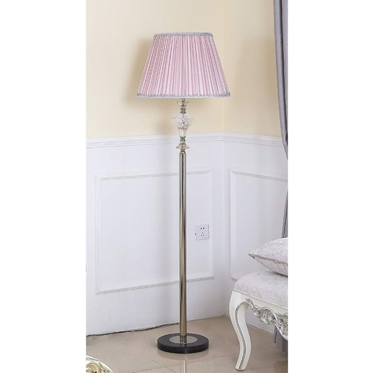 GENERICO - Lámpara De Pie E27 Metal Salas Estudio Hogar Decorativa Beige - 310007 Plata - 310007