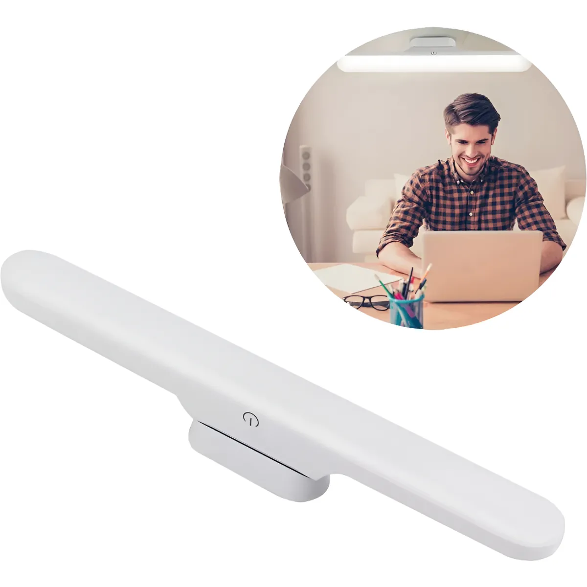 GENERICO - Lámpara De Escritorio Magnética De 14 Led Control Táctil Luz Blanco - 295093