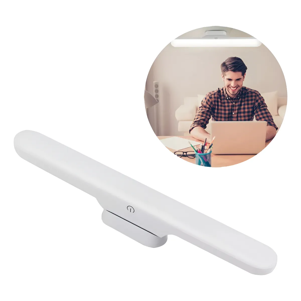 GENERICO - Lámpara De Escritorio Magnética De 14 Led Control Táctil Luz Blanco - 295093