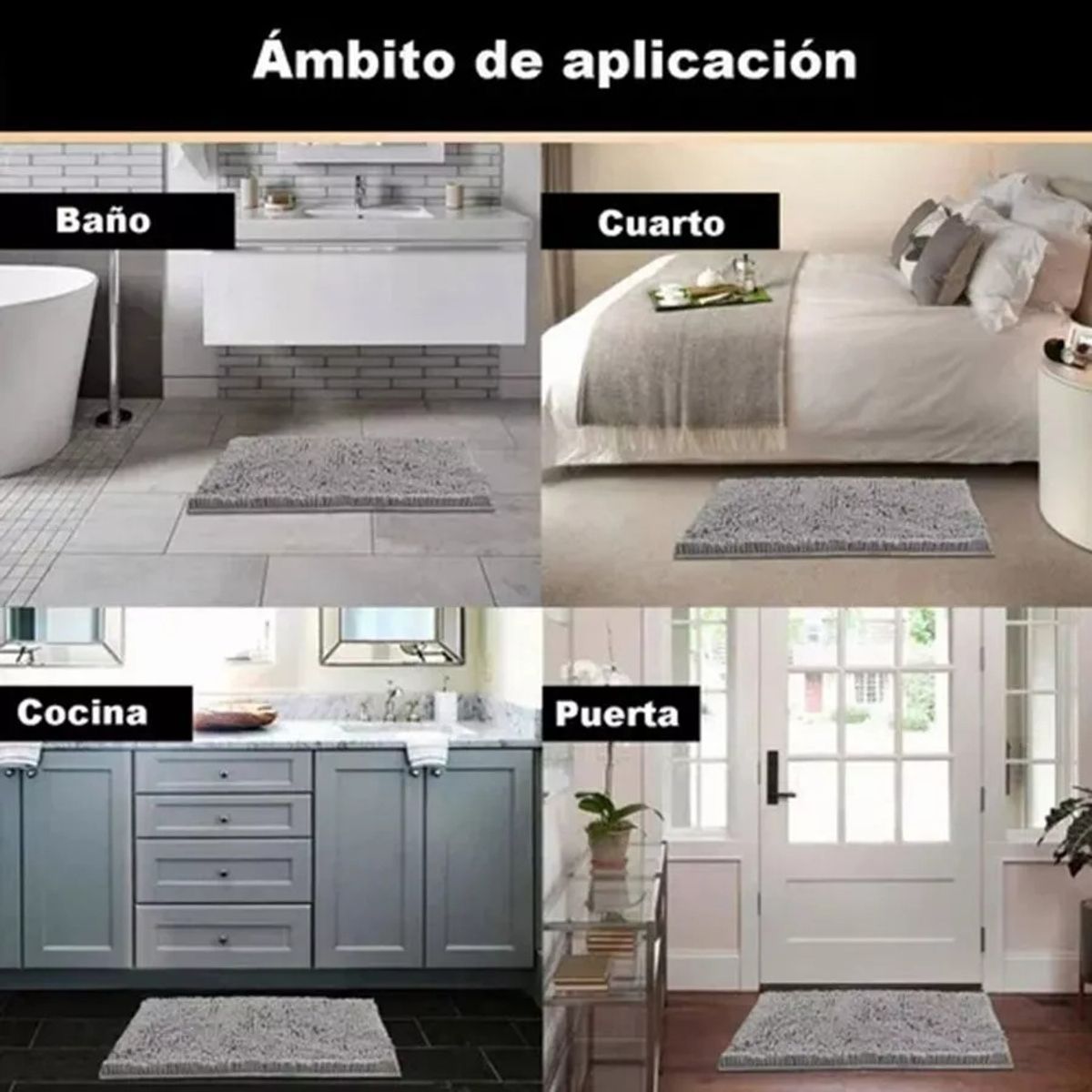 GENERICO - Alfombra Baño Microfibra 40 X 60 Cm Bajada Ducha Absorbente