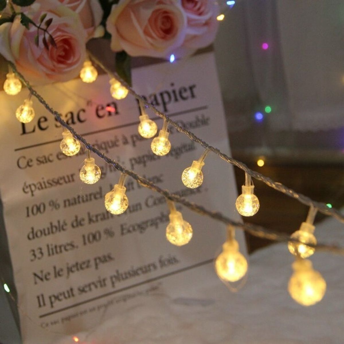 GENERICO - Guirnalda Led Bolas De Cristal 20 Led 5mts Deco Navidad Hada