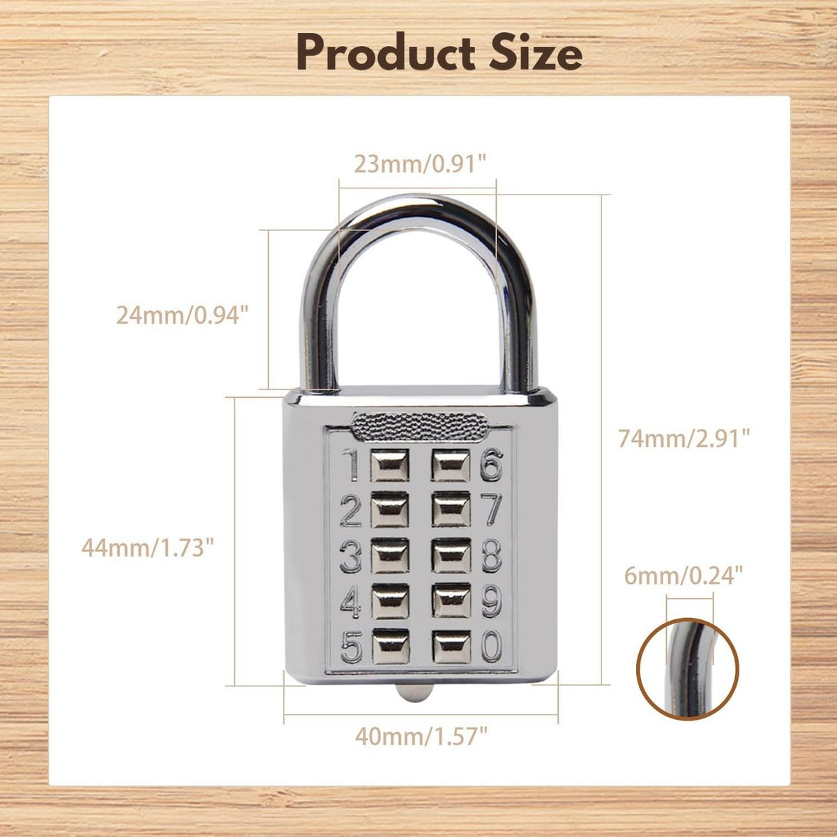 GENERICO - Candado Con Clave Pulsador Contra Robo Portatil Bicicleta