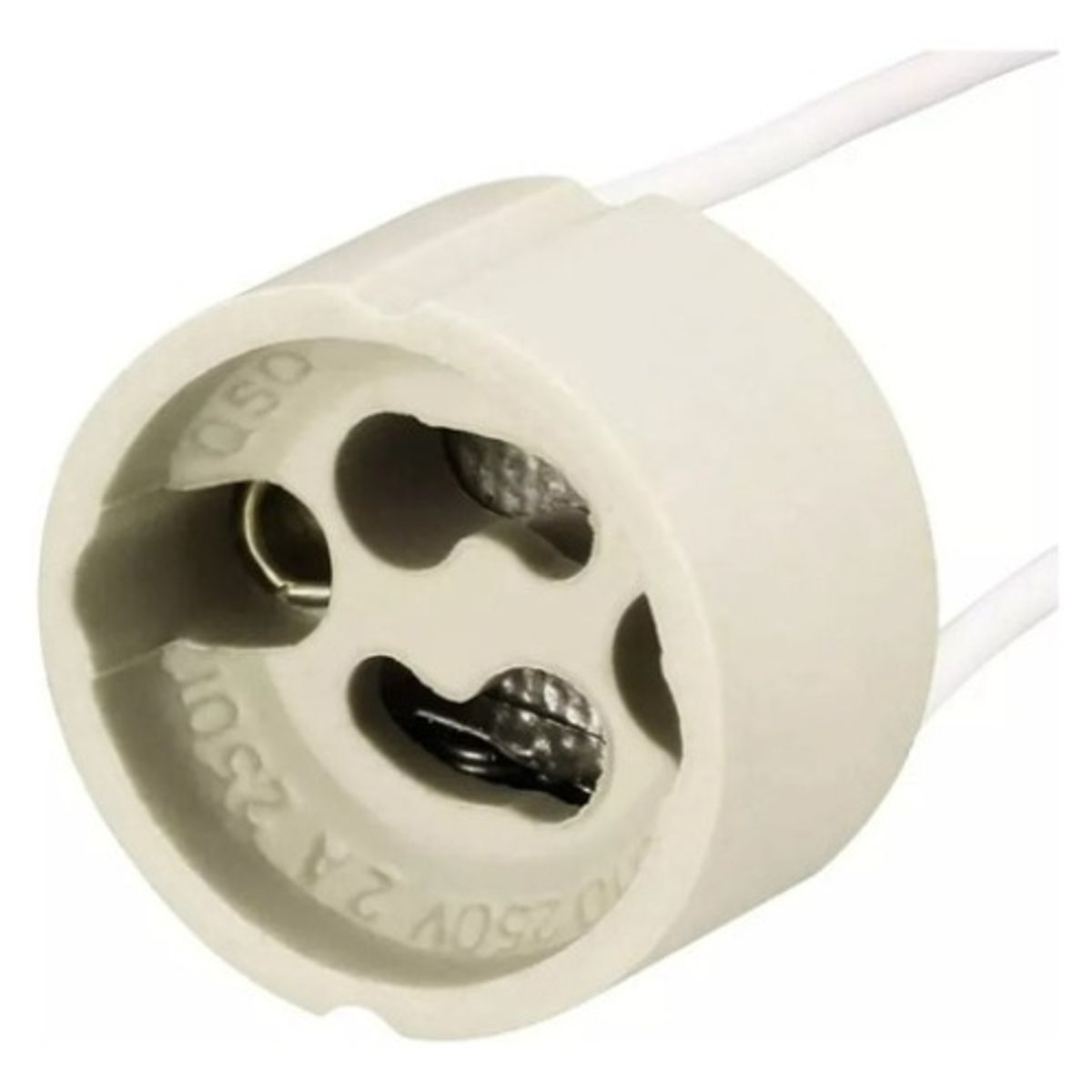 GENERICO - Pack 5 Base Conector Soquete Gu10 Loza Ampolleta Hogar Blanco - 003385