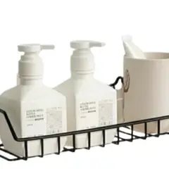 GENERICO - Organizador De Ducha Repisa Baño Adhesivo Inoxidable Negro