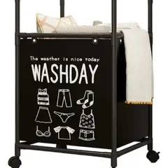 GENERICO - Cesto Canasto De Ropa Sucia Con Ruedas 42x31x74cm Negro - 300092