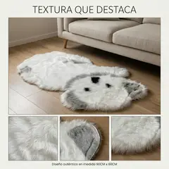 ARMONIA - Alfombra Peluda 90x60 cm Decorativa Koala